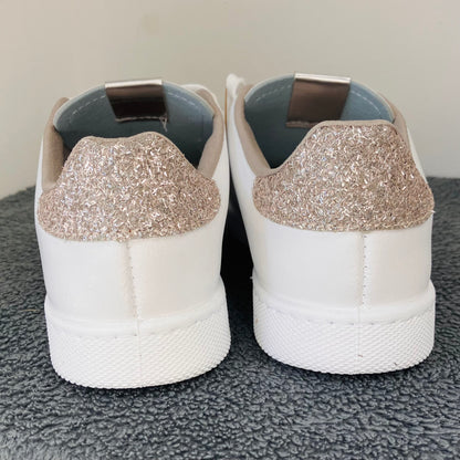 Victoria shoes Tennis cuir et copeaux glitter