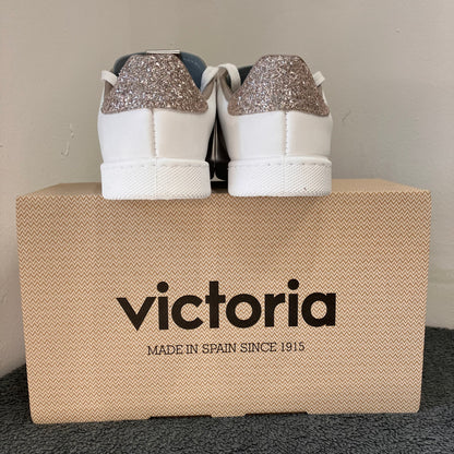 Victoria shoes Tennis cuir et copeaux glitter